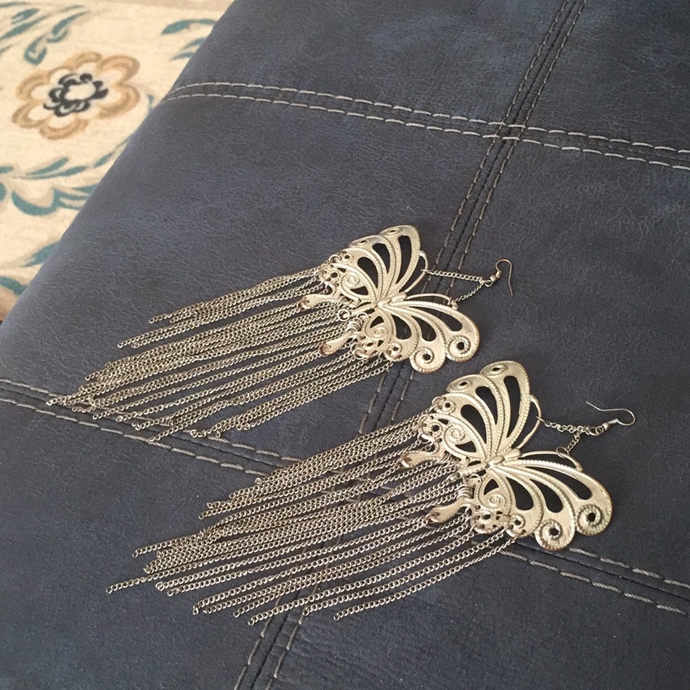 Free butterfly dangling earrings
